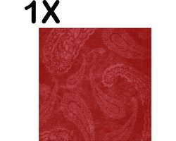 BWK Textiele Placemat - Rood - Patroon - Achtergrond - Set van 1 Placemats - 50x50 cm - Polyester Stof - Afneembaar