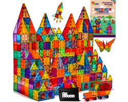 By Baboo® Magnetic Tiles 200 stuks - Magnetisch Bouwspeelgoed Jongens Meisjes - Constructiespeelgoed - Magna Magnetische Tegels Educatief Mind Montessori Kinderspeelgoed 3 Jaar, 4 jaar, 5 jaar, 6 jaar, 7 jaar, 8 jaar - Cadeau Creatief
