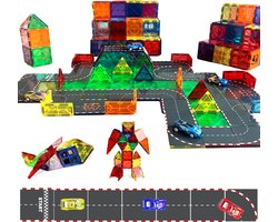 By Baboo® Magnetic Tiles - Auto's & Racebaan - Magnetische Tegels & Toppers - Magna Magnetisch Speelgoed Blokken Kerst Cadeau Jongens Meisjes - Formule 1 - Educatief Mind Montessori Kinderspeelgoed 3 Jaar, 4 jaar, 5 jaar, 6 jaar, 7 jaar, 8 jaar