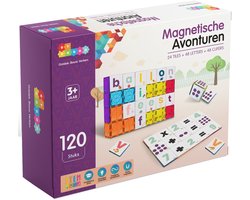 By Baboo® Magnetic Tiles - Letters & Cijfers - 120 Stuks - Magnetisch Speelgoed - Tegels & Toppers - Magna Creatief Sinterklaas Cadeau Jongens Meisjes - Educatief Mind Montessori Kinderspeelgoed 3 Jaar, 4 jaar, 5 jaar, 6 jaar, 7 jaar, 8 jaar