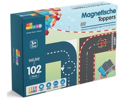 By Baboo® Magnetic Tiles Toppers - Wegen & Racebaan - Magnetische Toppers - Magna Magnetisch Speelgoed Cadeau Jongens Meisjes - Formule 1 - Educatief Mind Montessori Kinderspeelgoed 3 Jaar, 4 jaar, 5 jaar, 6 jaar, 7 jaar, 8 jaar, 9 jaar