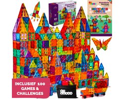 By Baboo® Magnetic Tiles XL Pakket - Magna Magnetische Tegels Speelgoed - Magnetisch Bouwspeelgoed Kerst Cadeau Jongens Meisjes Constructie - Montessori Mind Educatief Kinderspeelgoed 3 Jaar, 4 jaar, 5 jaar, 6 jaar, 7 jaar, 8 jaar, 9 jaar