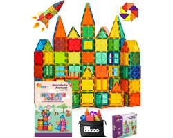 By Baboo® Magnetisch Bouwspeelgoed Constructie - Magnetic Tiles Pakket - Magna Magnetische Tegels Educatief Montessori Mind Kinderspeelgoed Blokken - Speelgoed Cadeau Jongens Meisjes 3 Jaar, 4 jaar, 5 jaar, 6 jaar, 7 jaar, 8 jaar - Kerst cadeautjes