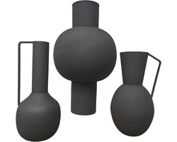 BY-BOO Delfi-Ola vazen - set van 3 - zwart
