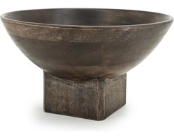 BY-BOO vaas/schaal Bora large - 30x30x17cm- mangohout brown