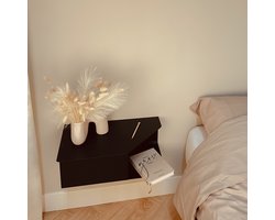 By Bresi - Nachtkastje Riva- Links Zwart - Minimalistisch design - Nachtkastjes - Nachtkastje modern