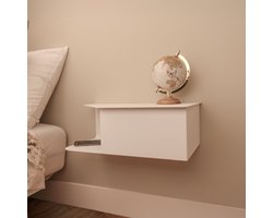 By Bresi - Nachtkastje Riva- Rechts Wit - Minimalistisch design - Nachtkastjes - Nachtkastje modern