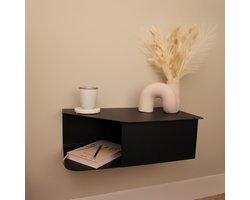 By Bresi - Nachtkastje Riva- Rechts Zwart - Minimalistisch design - Nachtkastjes - Nachtkastje modern