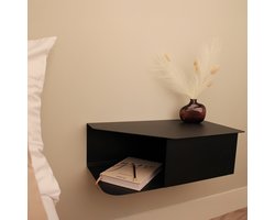 By Bresi - Nachtkastje set van 2 Riva - Zwart - Minimalistisch design - Nachtkastjes - Nachtkastje modern