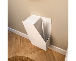 By Bresi - WC borstelhouder Fabro - met potje en borstel - Wit - Multifunctionele WC-borstelhouder - WC-Rol opslag 3 stuks- Reserverolhouder - WC-rolhouder