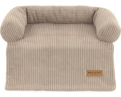 By Cee Cee Origineel Hondendeken Bank – Hondenkleed Bank - Bankdeken - Hondenmand - Premium - Volledig Afritsbaar - Ribstof - Mokka Taupe - 90x90 - Maat M - Mona