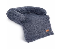 By Cee Cee Origineel Hondendeken Bank – Hondenkleed Bank - Fluffy Hondenmand - Premium - Volledig Afritsbaar - Donkergrijs - 75x90 - Maat S - Moos