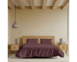 by fonQ Fresh Dekbedovertrek Aubergine-140 x 200 / 220 cm | 1-Persoons
