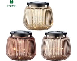 By Geluk Tafellamp solar LED IP44 13 cm 3 assorti
