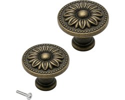 By MJM - Kastknoppen Orleans Brons 2X - Ø 31mm - Knoppen voor keukenkast - deurknopjes - Meubelknoppen / Kastknoppen brons