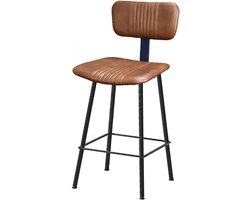 by Mooss - Barstoel - Barkruk - Meg - Cognac - Leer - Retro - Set van 2
