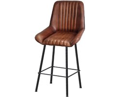 by Mooss - Barstoel - Barkruk - Tess - Cognac - Leer - Kuip - Set van 2