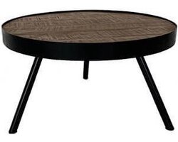 by Mooss - Bijzettafel - Driepoot - Tafel - Rond - Ø 60 cm - Hout - Metaal - Bruin - Zwart - Stoer - Trendy