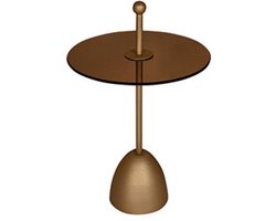 by Mooss - Bijzettafel - Glas - Rond - Gold - Dust - Ã˜ 40 - Metaal - Trendy - Handvat