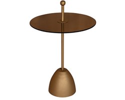 by Mooss - Bijzettafel - Glas - Rond - Gold - Dust - Ø 50 - Metaal - Trendy - Handvat