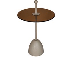 by Mooss - Bijzettafel - Glas - Rond - Green - Gray - Ø 40 - Metaal - Trendy - Handvat