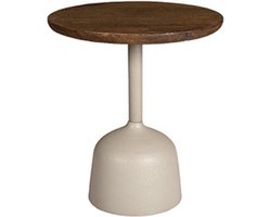by Mooss - Bijzettafel - Oil Antique - Green - Gray - Ø 40 - Hout - Metaal - Trendy