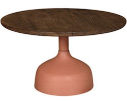 by Mooss - Bijzettafel - Oil Antique - Peach - Pink - Ã˜ 70 - Hout - Metaal - Trendy