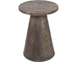 by Mooss - Bijzettafel - Oil Antique - S - ⌀37 - Bruin - Hout - Kegel - Japandi - Minimalistisch