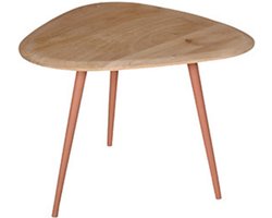 by Mooss - Bijzettafel - Peach Pink - Naturel - Driehoek - Metaal - Hout - L