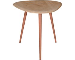 by Mooss - Bijzettafel - Peach Pink - Naturel - Driehoek - Metaal - Hout - M