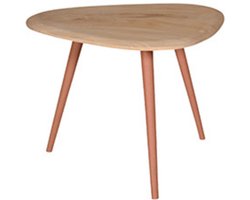 by Mooss - Bijzettafel - Peach Pink - Naturel - Driehoek - Metaal - Hout - S - Trendy