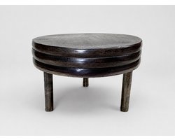 by Mooss - Bijzettafel - Rond - 60 x 39 cm - Industrieel - Metaal - Zilver - Plantenstandaard - Bijzettafel
