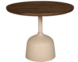 by Mooss - Bijzettafel - Salontafel - Oil Antique - Ivory - Ø 55 - Hout - Metaal - Trendy