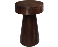 by Mooss - Bijzettafel - Salontafel - Walnoot - Ø40 cm - Hout - Massief - Hip - Trendy - Uniek