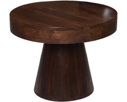by Mooss - Bijzettafel - Salontafel - Walnoot - Ø55 cm - Hout - Massief - Hip - Trendy - Uniek