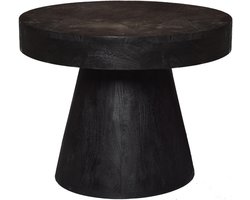 by Mooss - Bijzettafel - Salontafel - Zwart - Ø55 cm - Hout - Massief - Hip - Trendy - Uniek