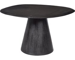 by Mooss - Bijzettafel - Zwart - 60 cm - Kegelvoet - Hout - Organisch - Black on Black - Tafel