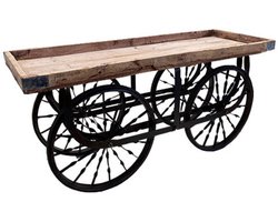 by Mooss - Bloemenkar - Serveerwagen - Display - Side Table - Marktkar - 160 cm - 4 wielen - Hout