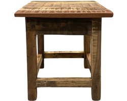 By Mooss - Decoratieve Kruk - Mangohout - Landelijke Stijl - Bruin