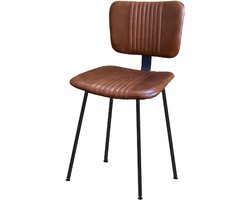 by Mooss - Eetkamerstoel - Meg - Cognac - Leer - Retro - Set van 2