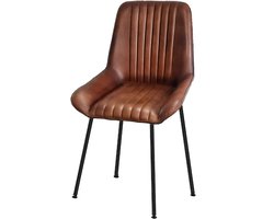 by Mooss - Eetkamerstoel - Tess - Cognac - Leer - Kuip - Set van 2