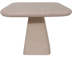 by Mooss - Enamel - Salontafel - Bijzettafel - Beige - Large - 46.00 x 46.00 x 45.00 cm - Hoogglans - Metaal