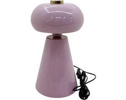 by Mooss - Enamel - Tafellamp - Lila - Light Purple - Licht Paars - Medium - Hoogglans - Metaal - 23.00 x 23.00 x 39.00 cm - Ø 23 cm