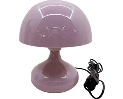 by Mooss - Enamel - Tafellamp - Paddestoel - Lila - Light Purple - Licht Paars - Large - Hoogglans - Metaal - 26.00 x 26.00 x 29.00 cm - Ø 26 cm