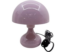 by Mooss - Enamel - Tafellamp - Paddestoel - Lila - Light Purple - Licht Paars - Small - Hoogglans - Metaal - 18.00 x 18.00 x 23.00 cm - Ø 18 cm