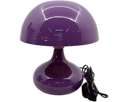 by Mooss - Enamel - Tafellamp - Paddestoel - Purple - Paars - Large - Hoogglans - Metaal - 26.00 x 26.00 x 29.00 cm - Ø 26 cm
