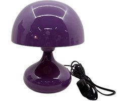 by Mooss - Enamel - Tafellamp - Paddestoel - Purple - Paars - Medium - Hoogglans - Metaal - 20.00 x 20.00 x 25.00 cm - Ø 20 cm