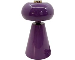 by Mooss - Enamel - Tafellamp - Purple - Paars - Medium - Hoogglans - Metaal - 23.00 x 23.00 x 39.00 cm - Ø 23 cm