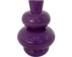 by Mooss - Enamel - Vaas - Paars - Purple - Medium - 42 cm - Ø 30 cm - Hoogglans - Metaal