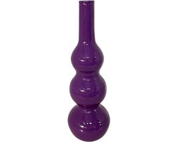 by Mooss - Enamel - Vaas - Paars - Purple - Small - 72 cm - Ã˜ 23 cm - Hoogglans - Metaal - Groot - Chique - Trendy - Hip - Eyecatcher - Decoratief - Emaille